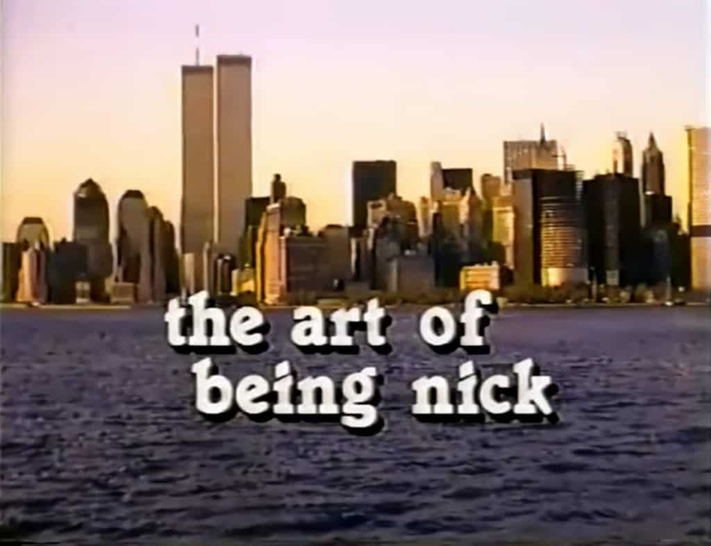 itle screen of "The Art of Being Nick" with a view of the New York City skyline and the Twin Towers.